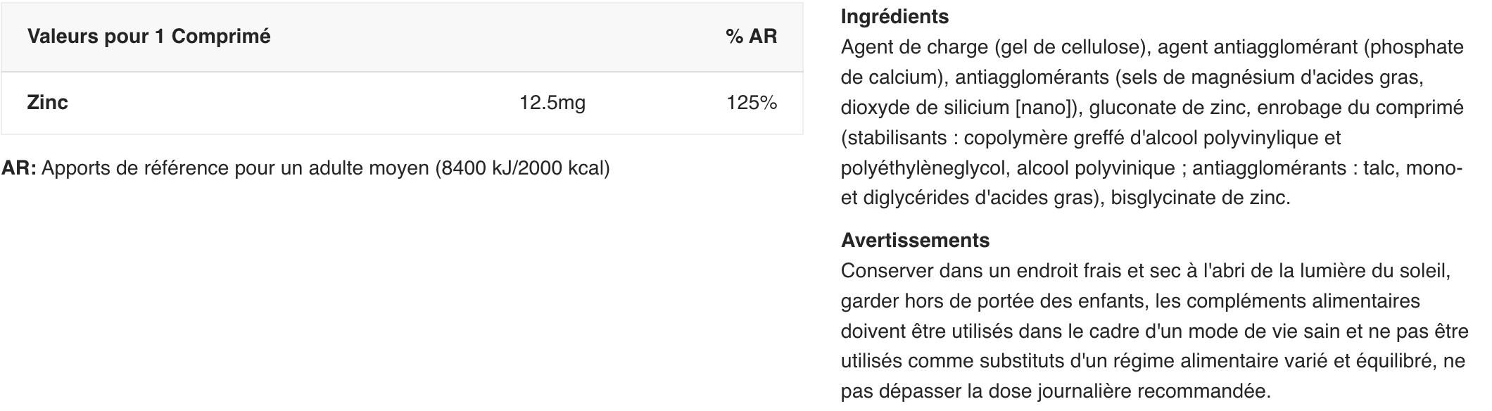 Zinc - 100 Comprimés 2/5