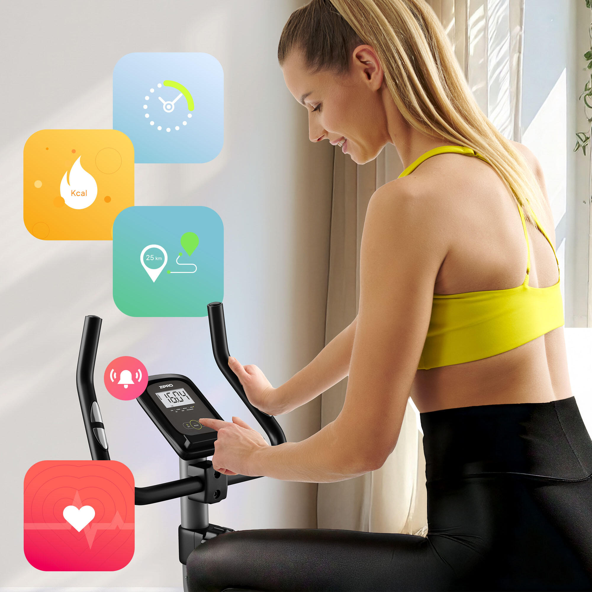 Vélo d'appartement magnétique Zipro Drift pour fitness et cardio 4/8