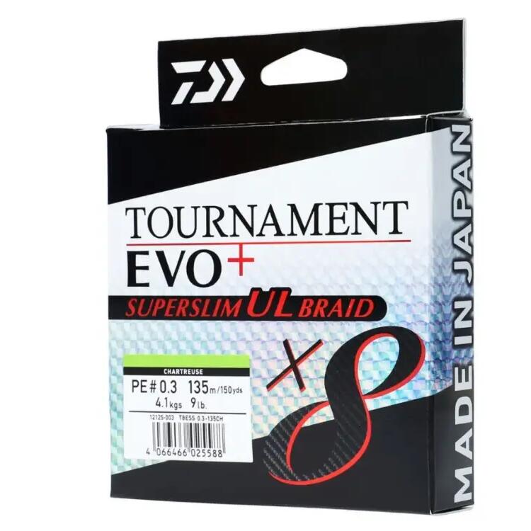 Плетен конец Daiwa Tournament 8XBRAID EVO+ SUPER SLIM PE0.4/5,4 кг/135 м