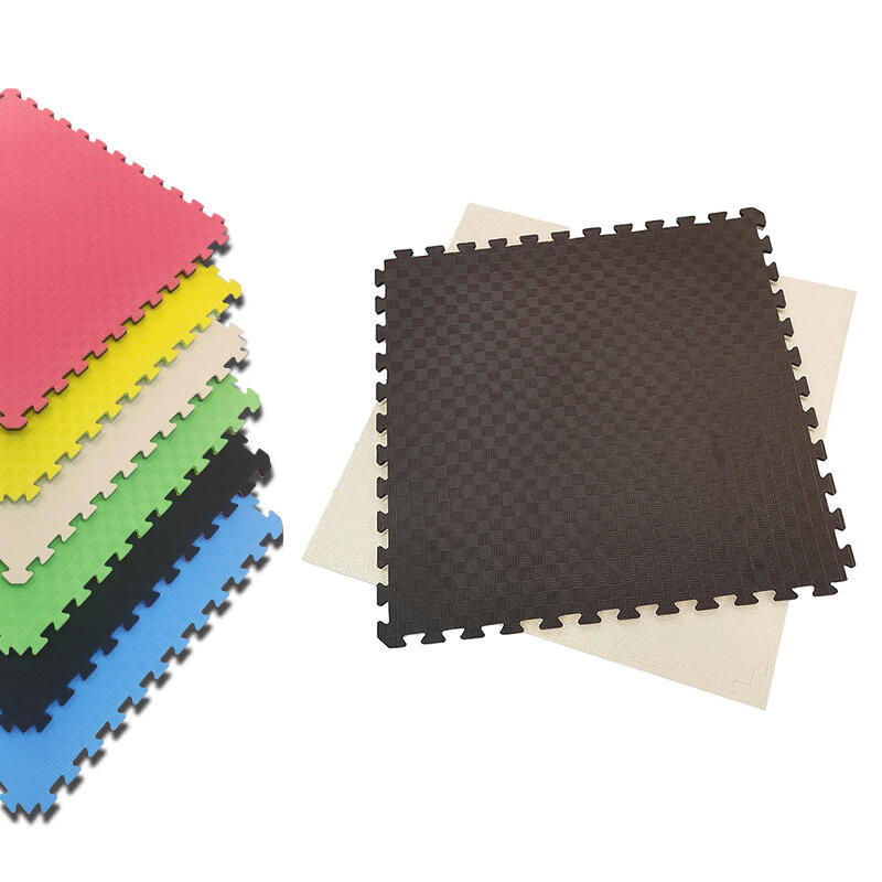 Tatami puzzle eva pack 12 / homologado ignífugo cee / 1 x 1 x 20mm (marrom-bege)