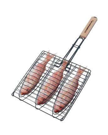 Ruszt do grillowania 3 ryb z drewnianą rękojeścią Campingaz