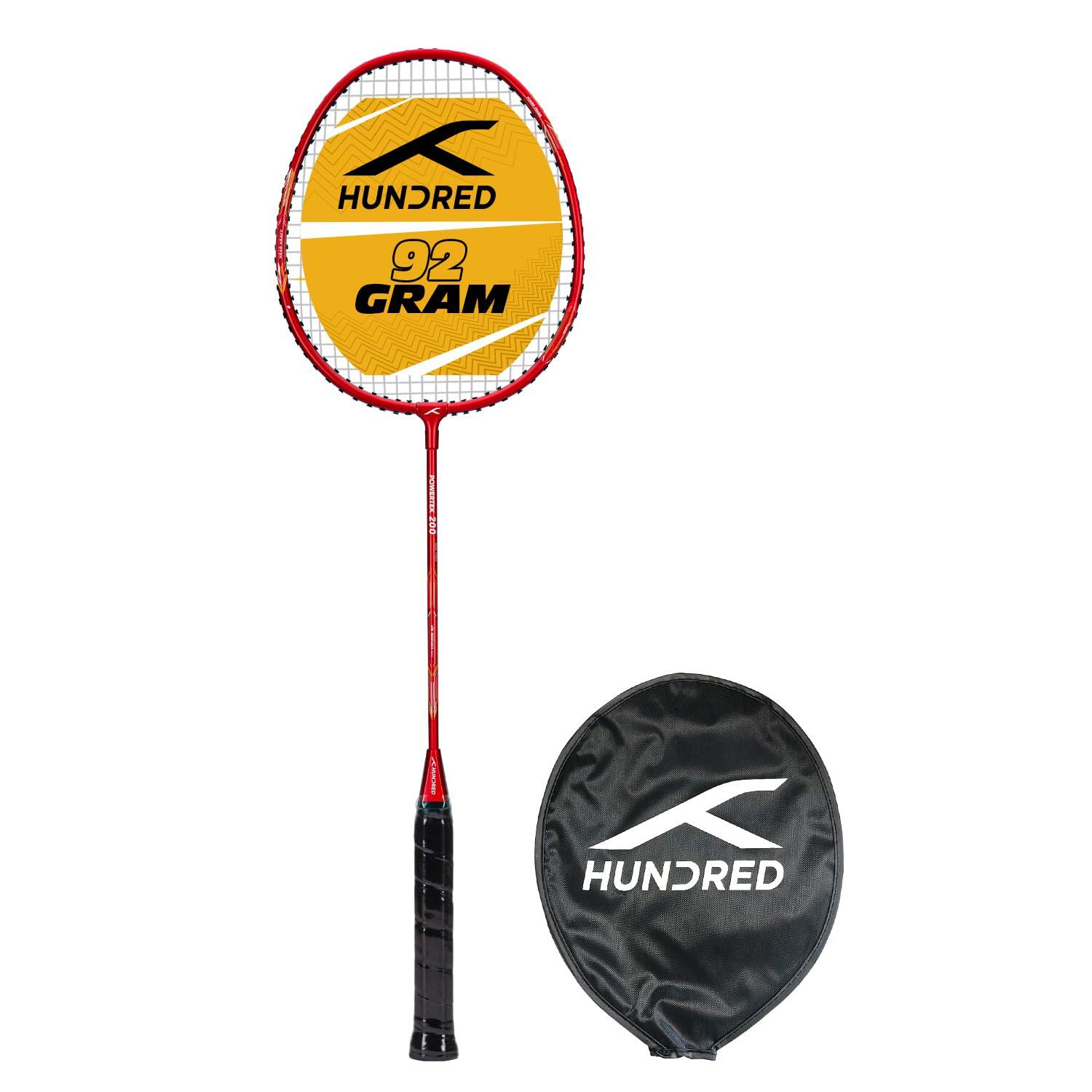 HUNDRED HUNDRED Powertek 200 PRO Badminton Schläger (Dunkelrot)