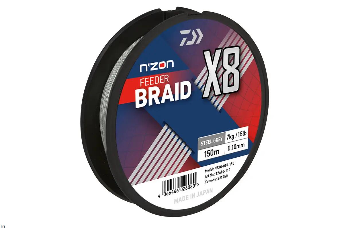 Daiwa NZON 8XBRAID STEEL GRAY 010MM/7,0KG/150M szöveges fonal 2/2
