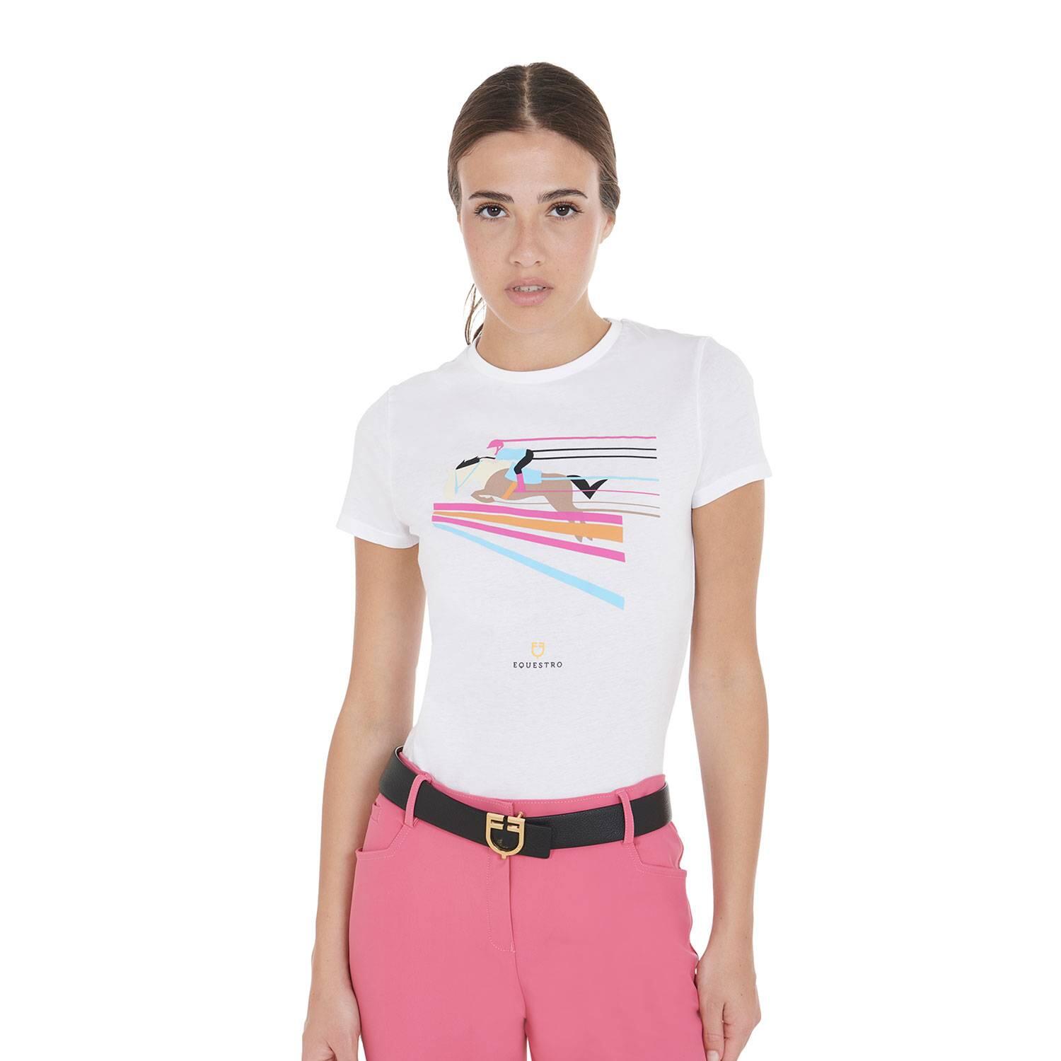 T-shirt ajusté design de saut coloré - EQUESTRO 1/1