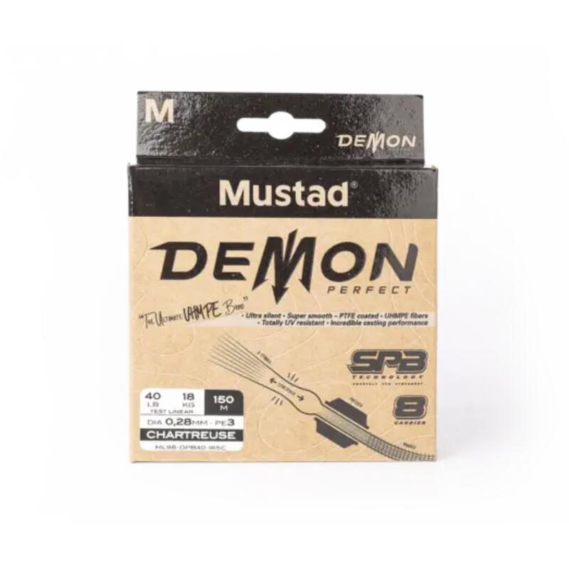 Fir textil Mustad Demon perfect braid 8 chartreuse, 0.08 mm, 3.6 kg, 150 m