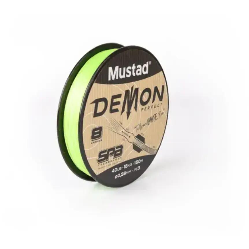Плетен конец Mustad Demon Perfect Braid 8 Chartreuse, 0.08 мм, 3.6 кг, 150 м