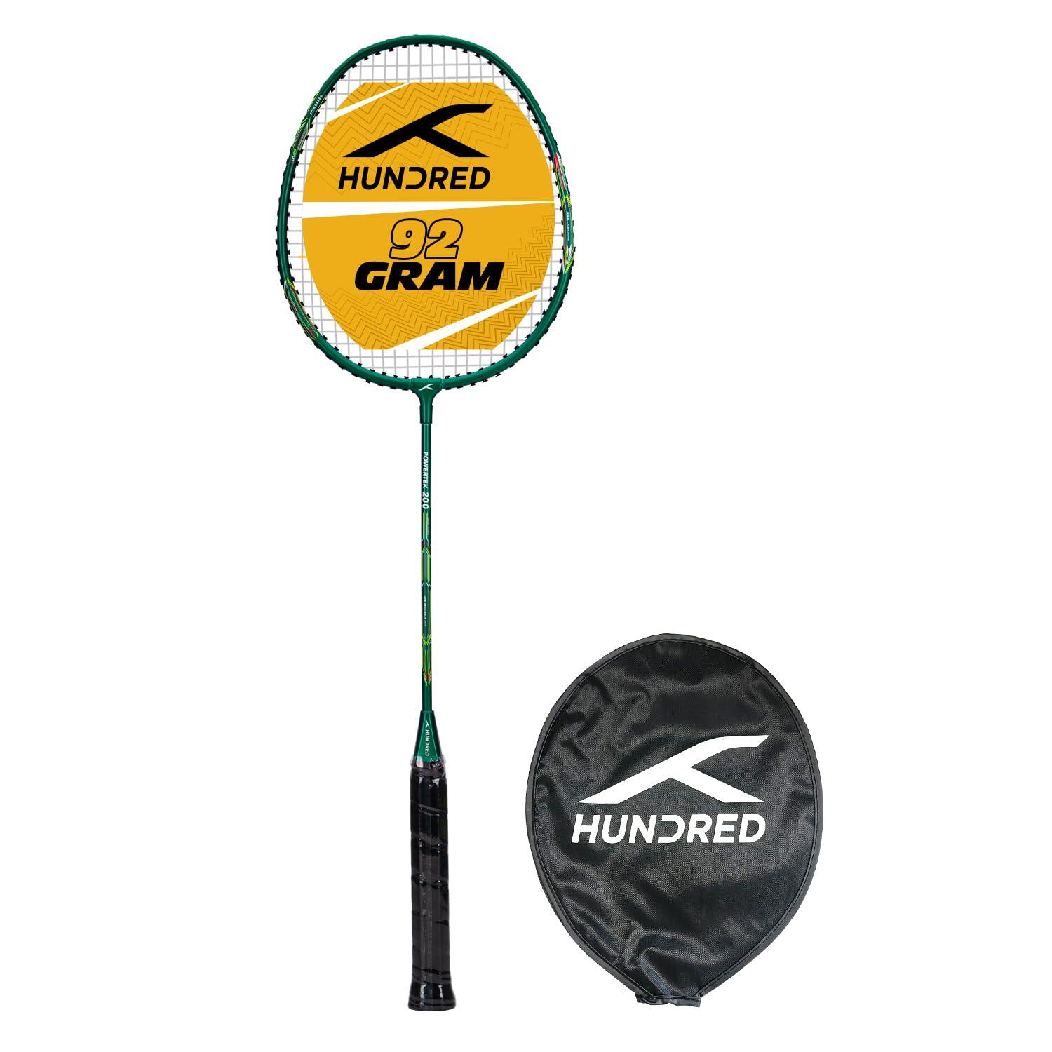 HUNDRED HUNDRED Powertek 200 PRO Badminton Racquet with Head Cover| Intermediate Players