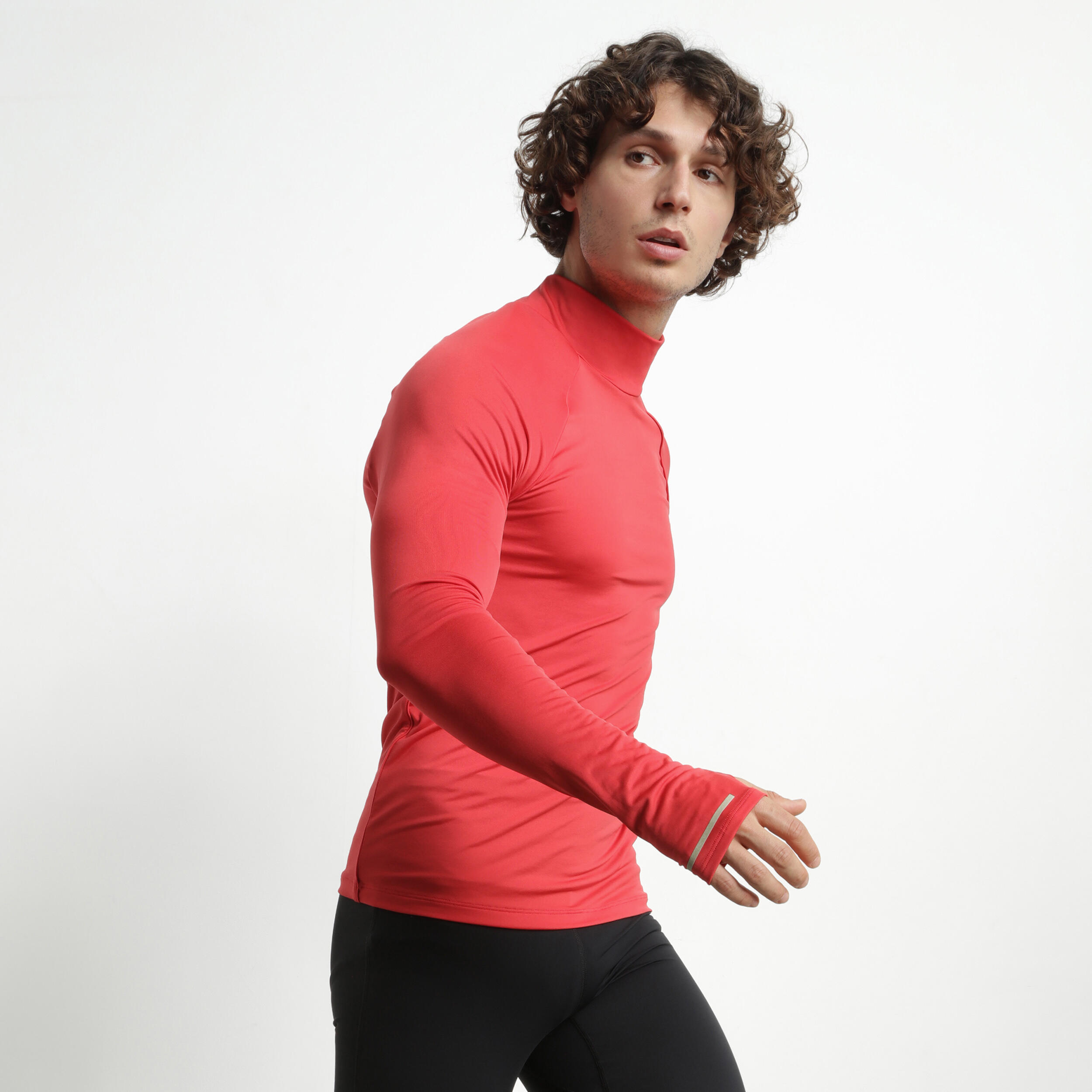 Dim - Dim Move, Haut De Sport À Col Montant - T-shirt Manches Longues - Rouge - 40 M - Decathlon