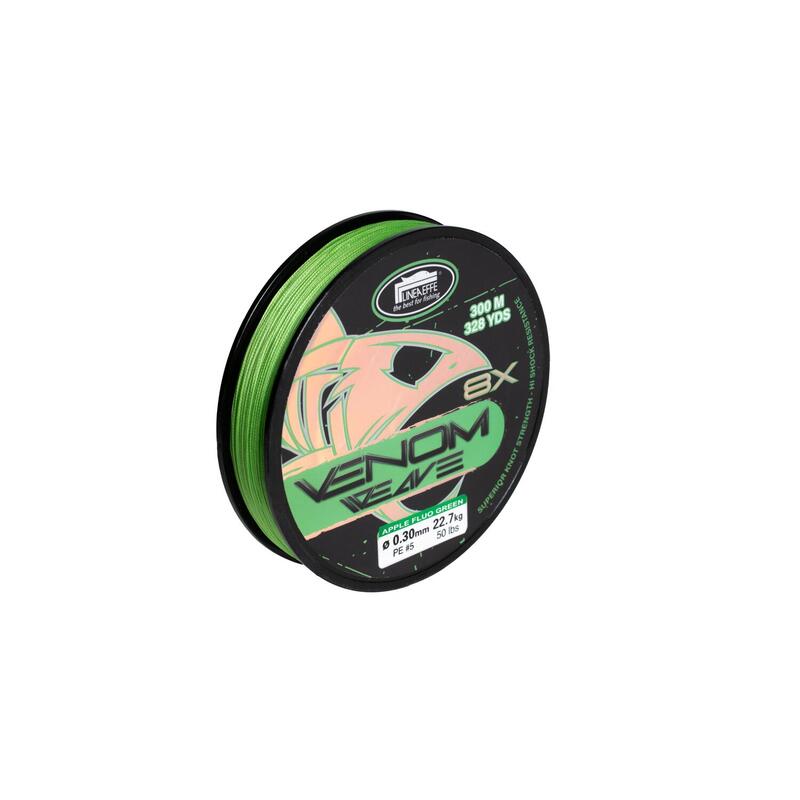 FIR TEXTIL LINEAEFFE VENOM WEAVE BRAID 8X VERDE 0,12MM/6,8KG 150M