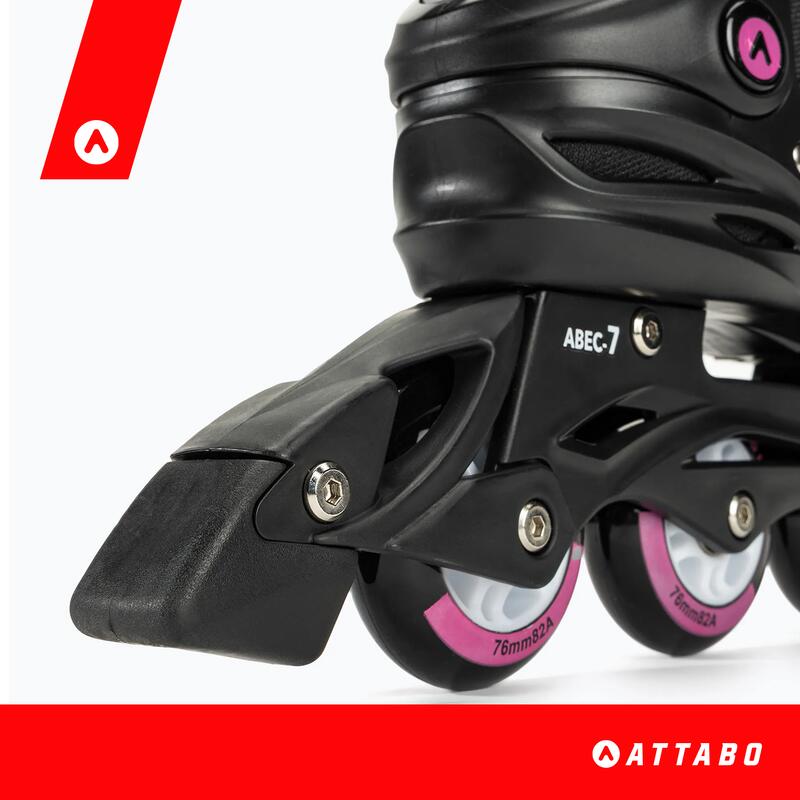 Rolki damskie ATTABO Cyclone Czarne Rekreacyjne ABEC-7 Koła 76mm 82A PU