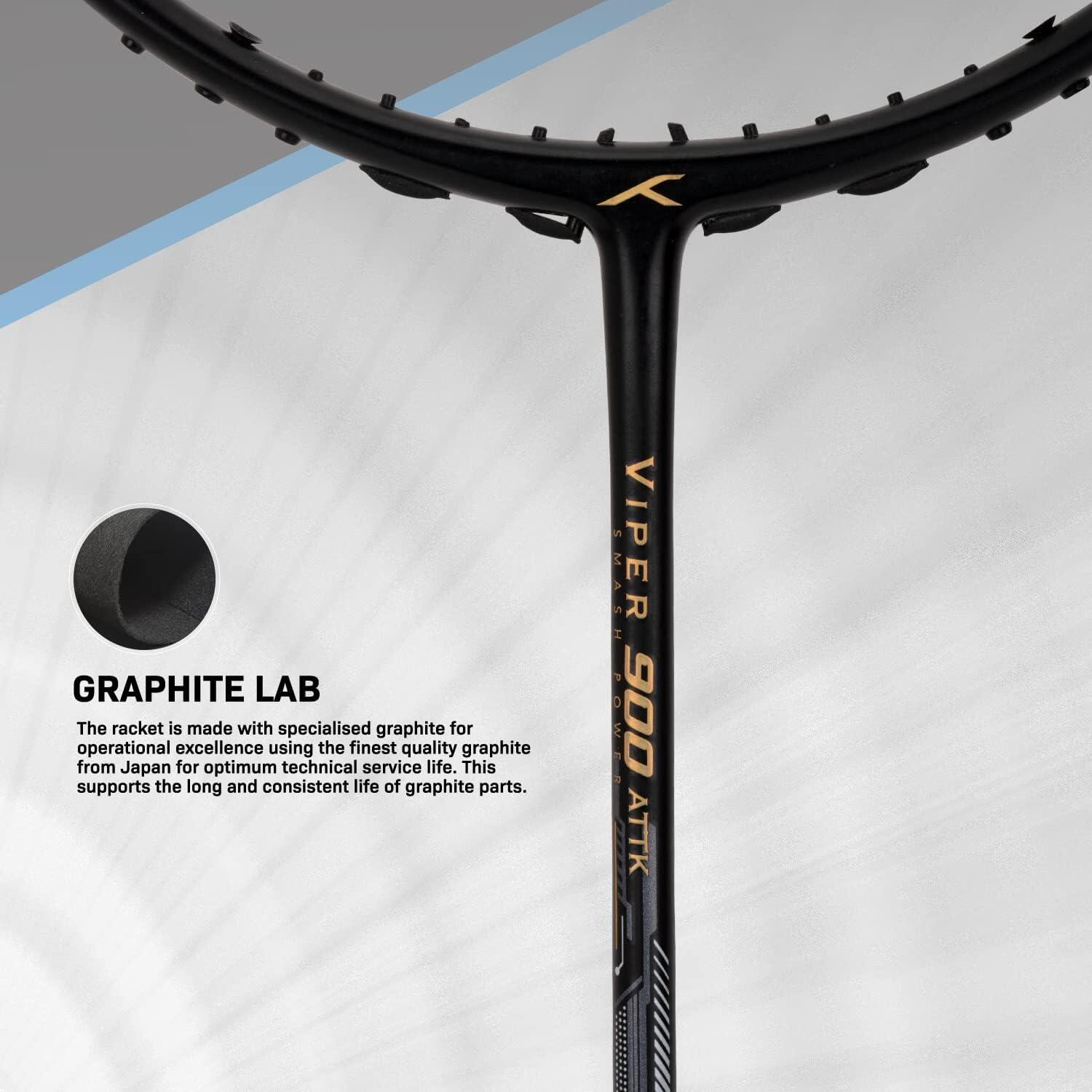 Badmintonschläger - Viper 900 Schwarz/Grau 4/6