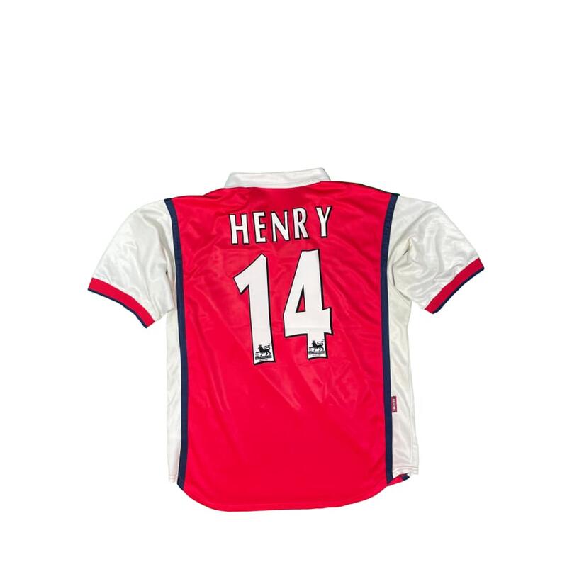 Reconditionné - Maillot vintage  Arsenal #14 Henry saison 1999-2000 - État Corre