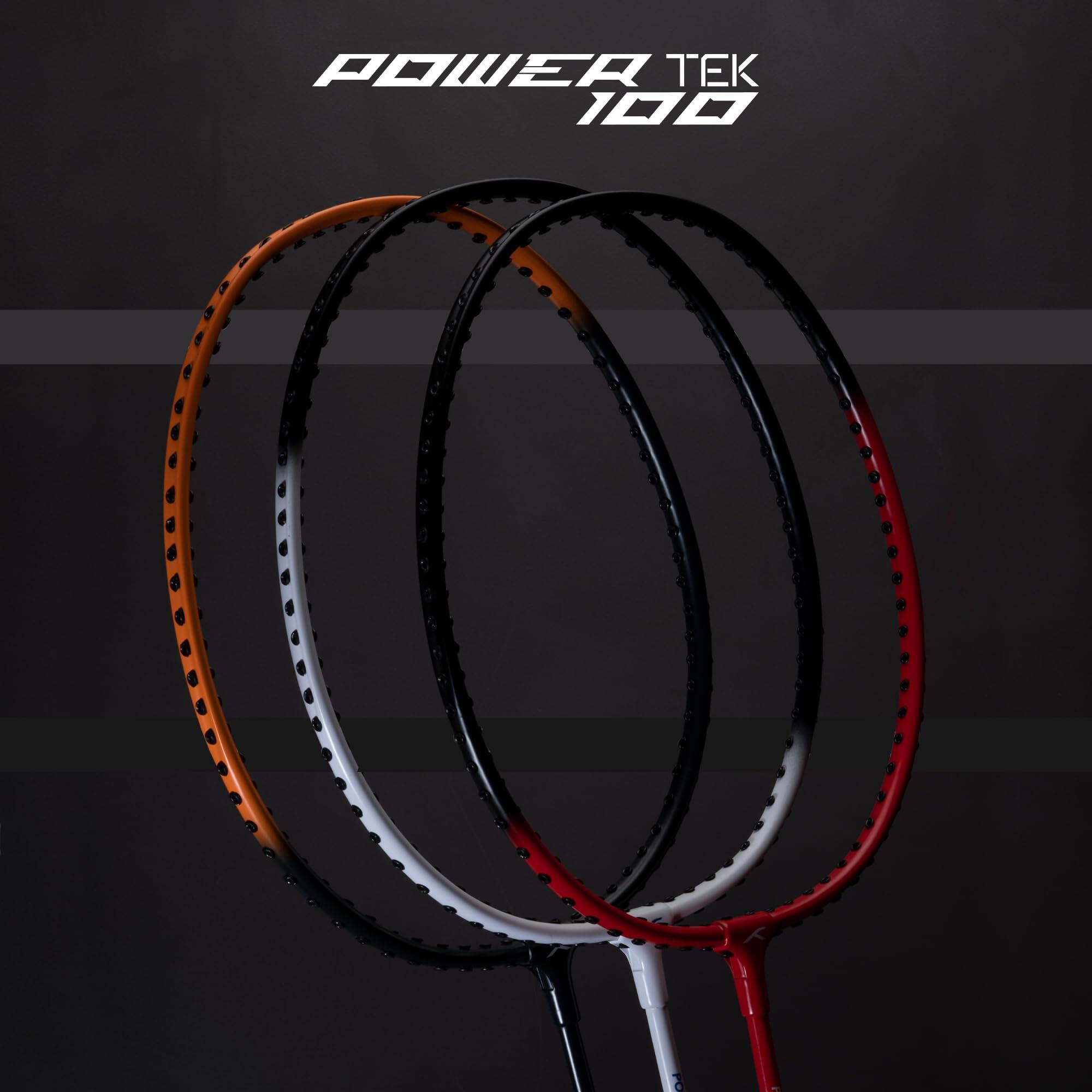 Badminton Set - 2 Schläger mit Hülle Powertek 100 Weiß/Schwarz 7/7