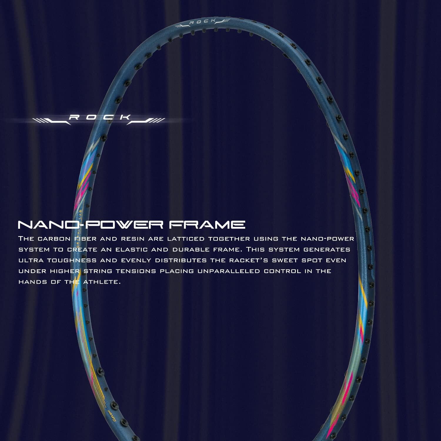 HUNDRED ROCK 88 Carbon Fibre Strung Badminton Racket with Full Racket ...