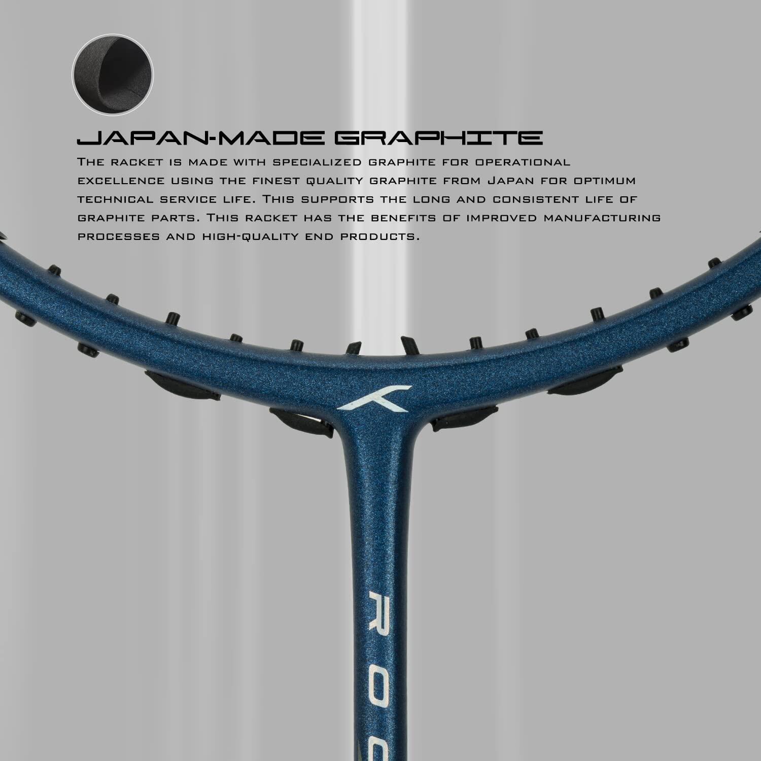 HUNDRED ROCK 88 Carbon Fibre Strung Badminton Racket with Full Racket ...