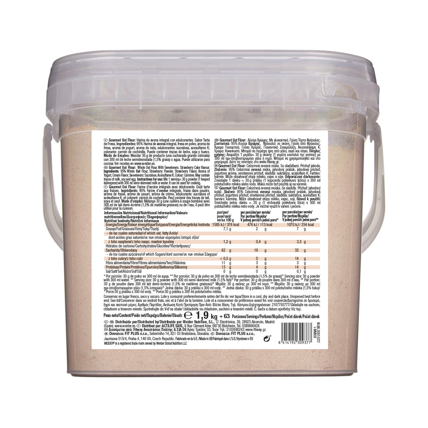Gourmet Oat Flour, Fraise, 1.9kg 2/4