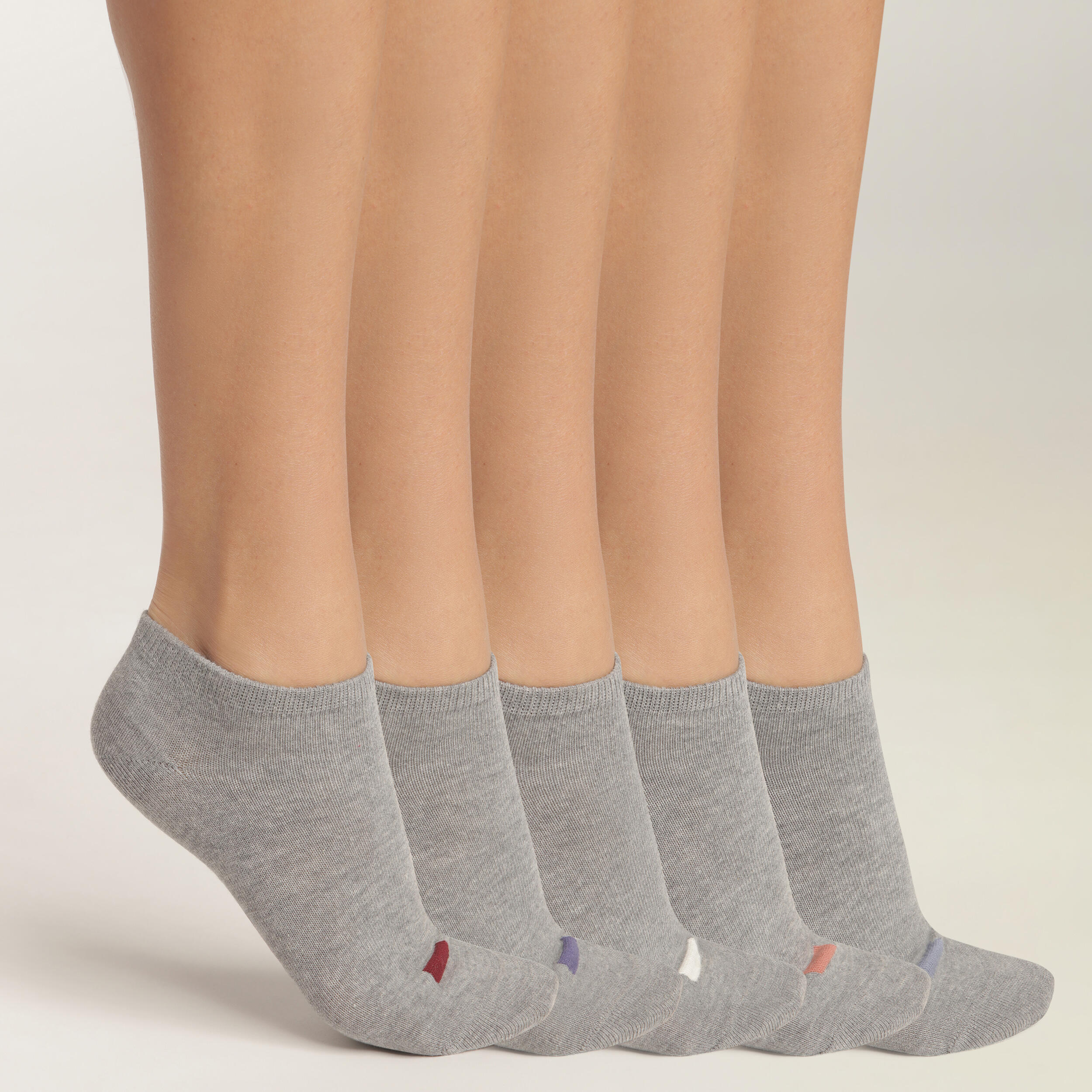 Dim - Lot De 5 Paires De Socquettes Femme - Chaussettes - Gris - Decathlon