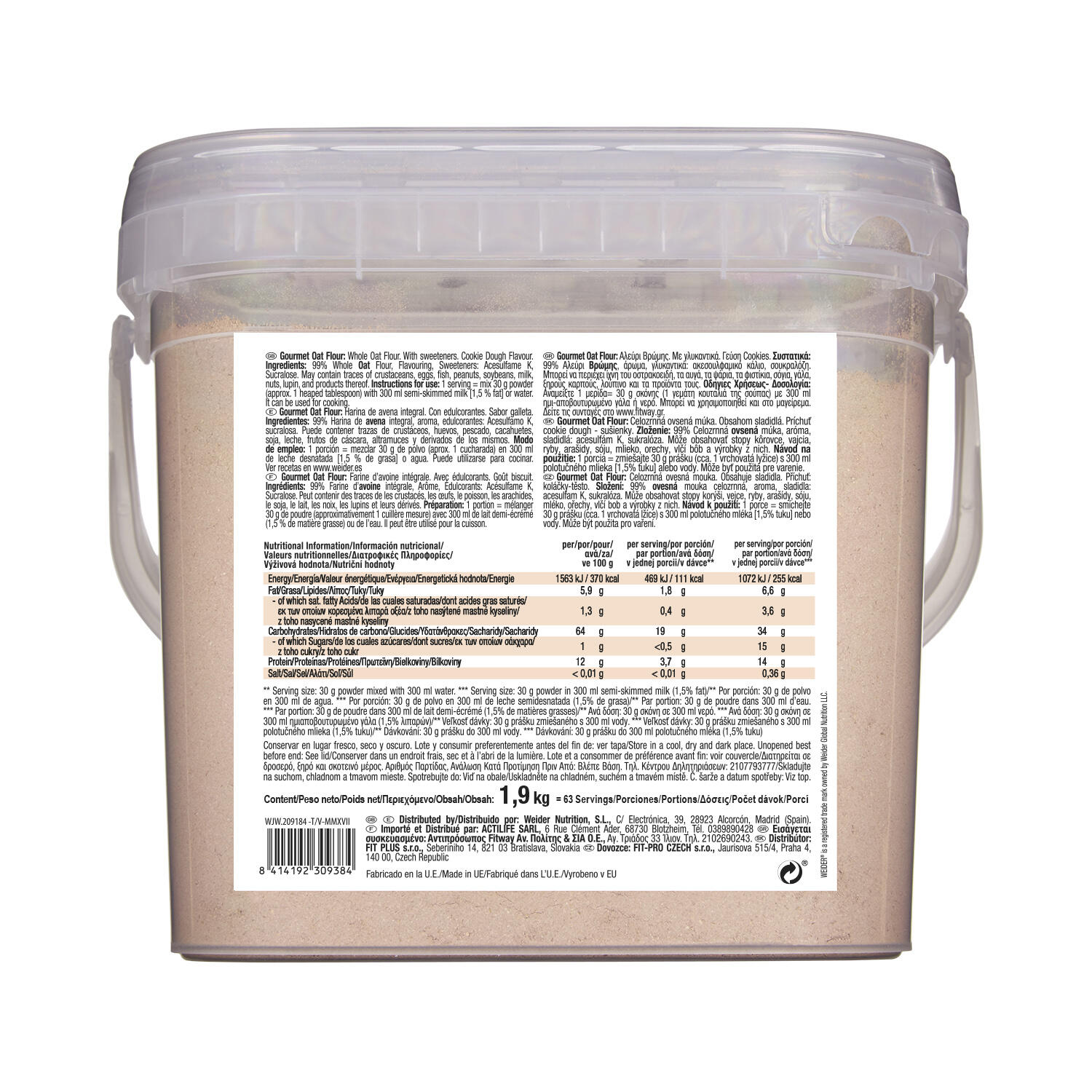 Gourmet Oat Flour, Cookie Dough, 1.9kg 2/4
