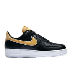 Nike Air Force 1 Low Satin Black Wheat Gold