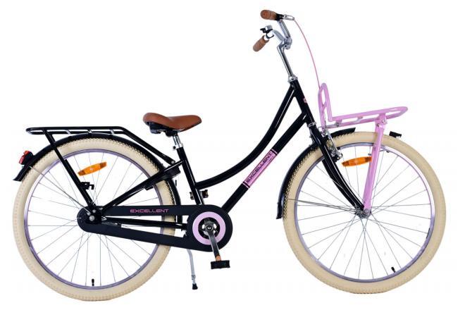 VOLARE BICYCLES Bicicleta infantil Volare para chicas de 24 pulgadas en negro con diseño retro