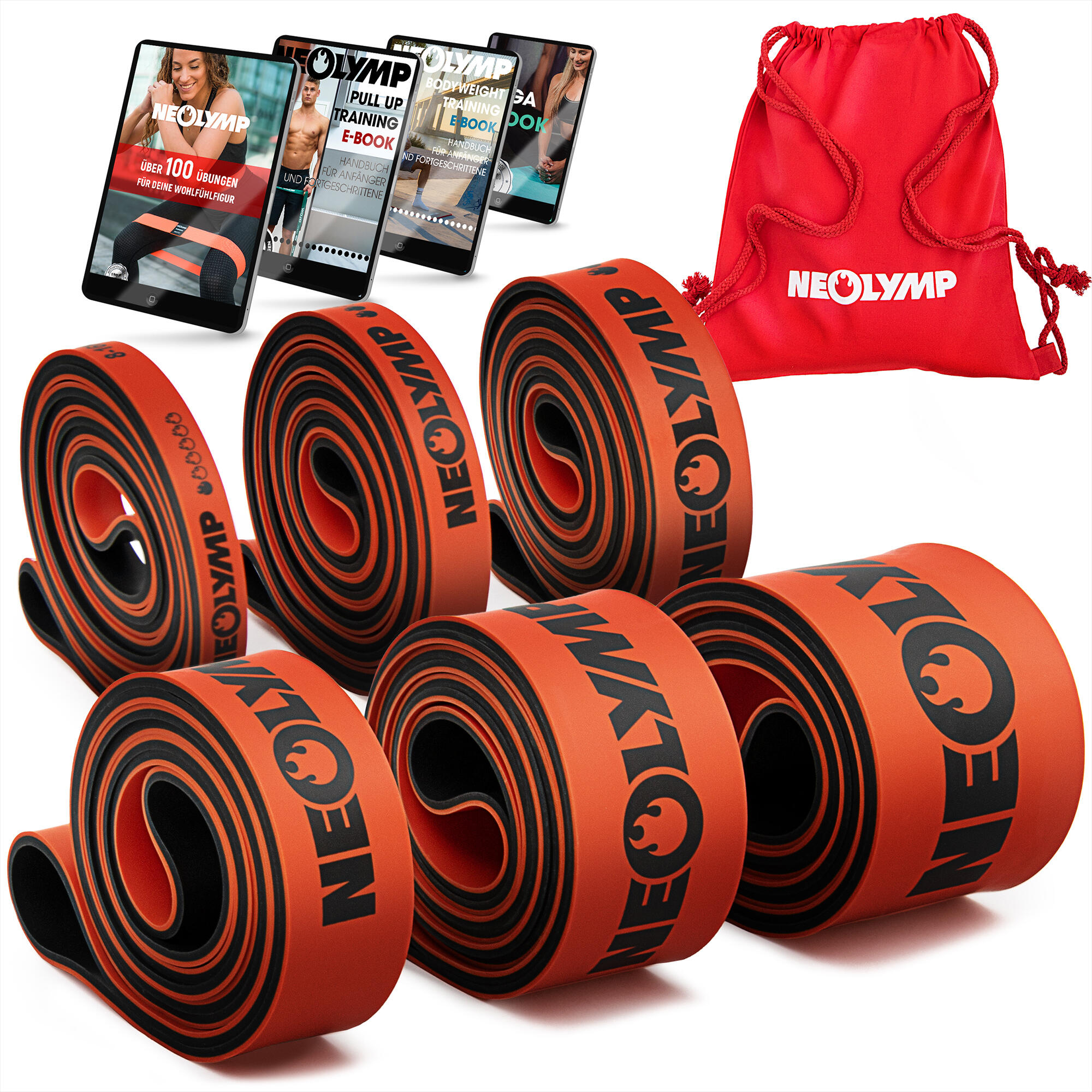 NEOLYMP Resistance Bands Set – 6 Weerstandsniveaus - Weerstandsbanden voor de training