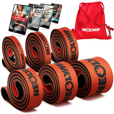 Resistance bands set – 6 weerstandsniveaus - weerstandsbanden voor de training