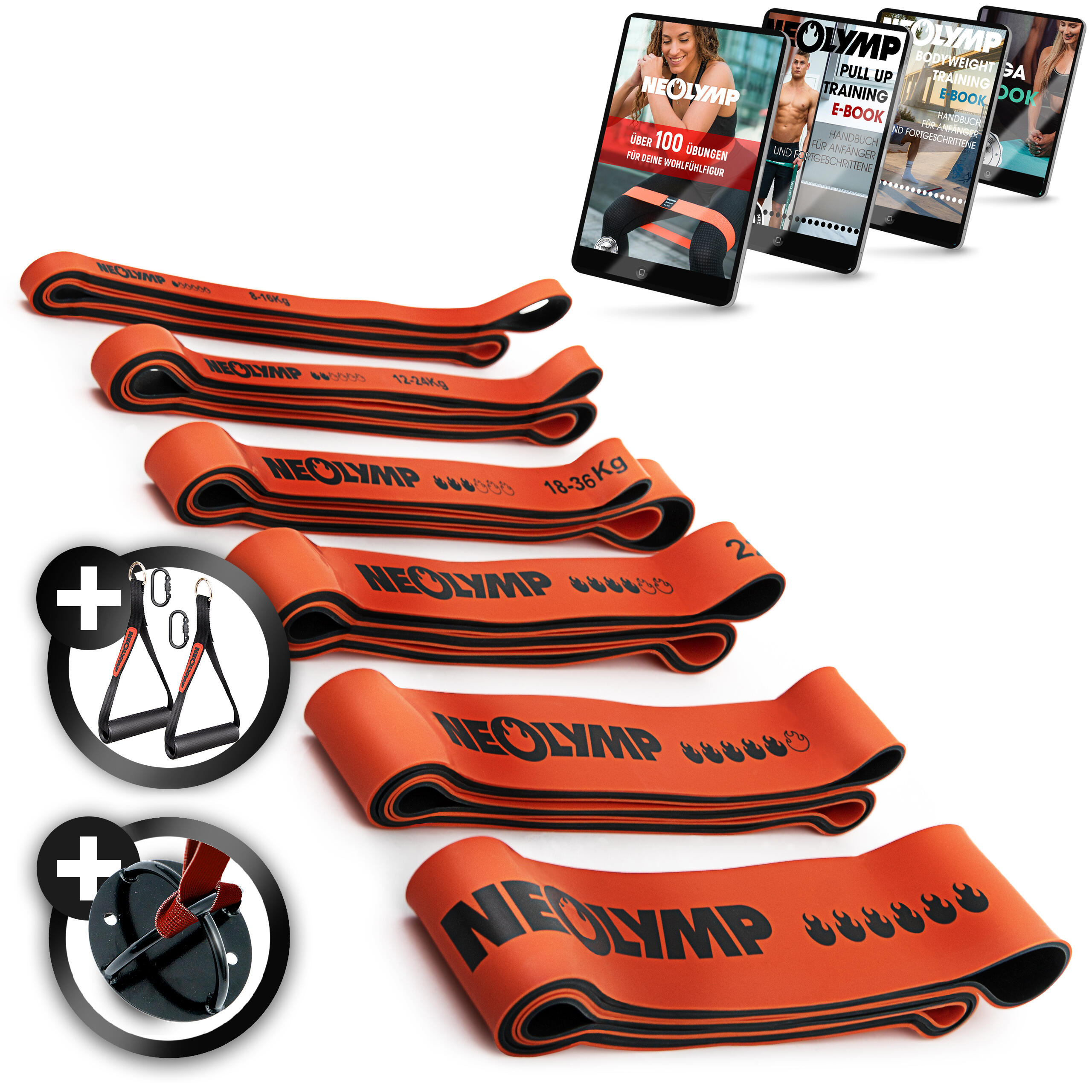 NEOLYMP Resistance Bands Set – 6 Weerstandsniveaus - Weerstandsbanden voor de training