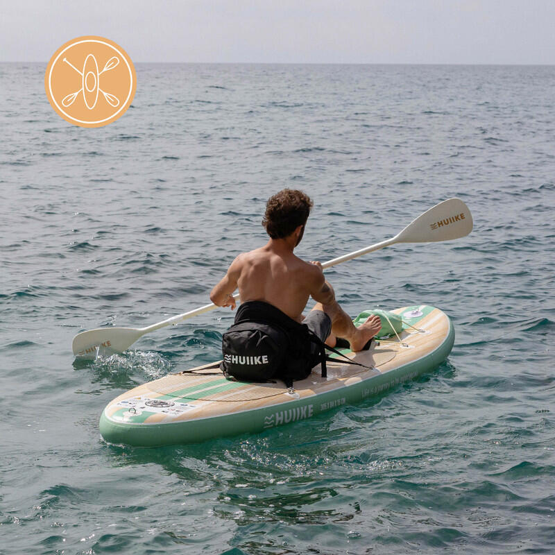 Tabla Paddle Surf Hinchable Accesorios Premium HUIIKE, Color Madera, Estabilidad 4/8