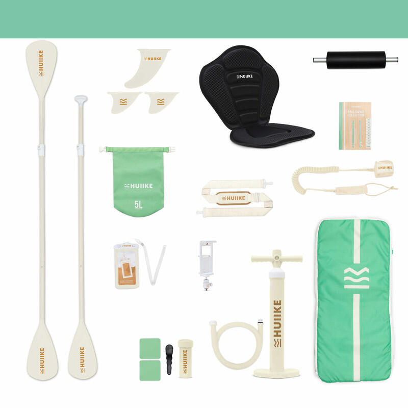 Tabla Paddle Surf Hinchable Accesorios Premium HUIIKE, Color Madera, Estabilidad 3/8
