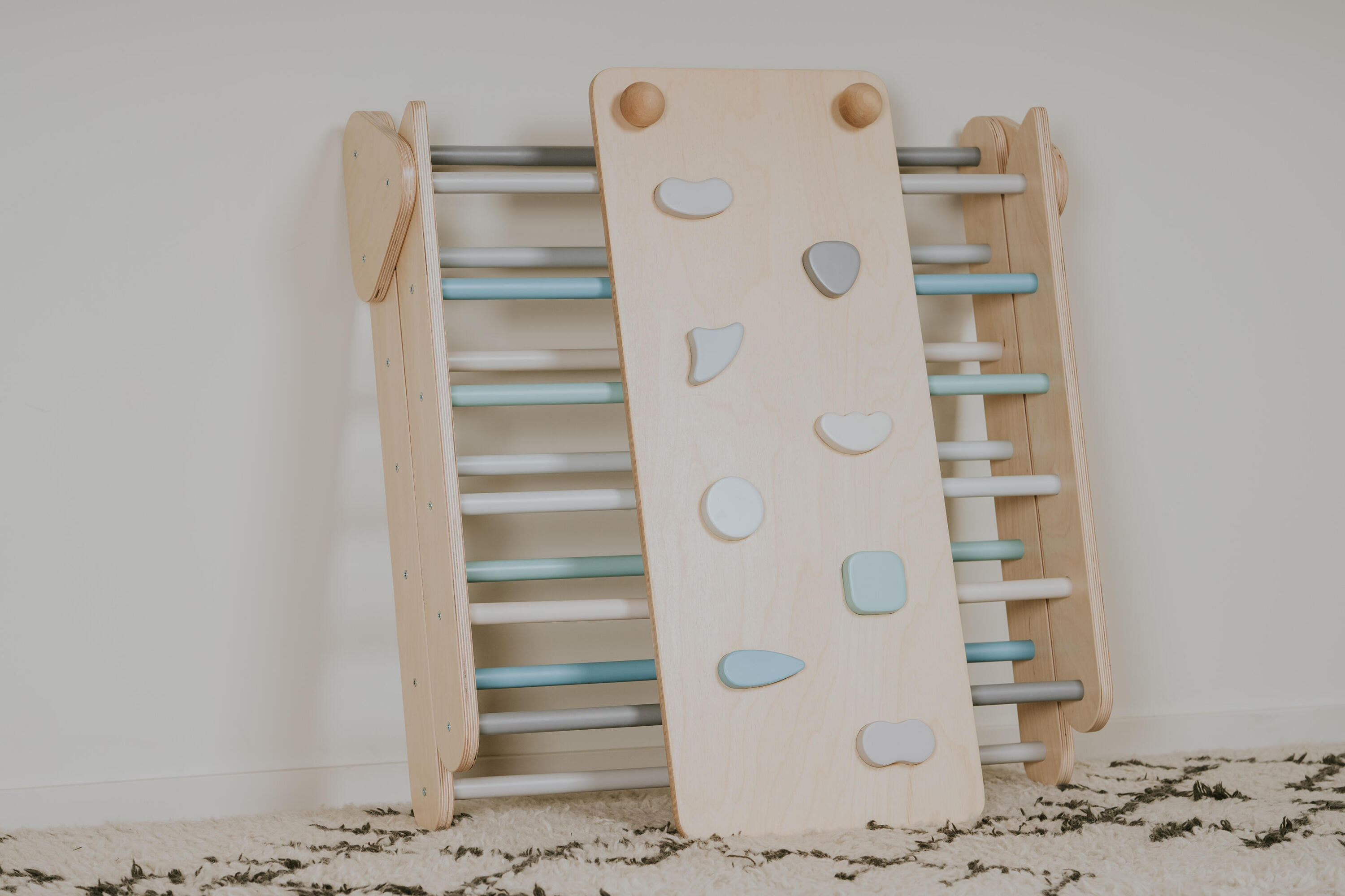 Set triangolo di arrampicata con Pedana d’Equilibrio, Montessori, Pastello 6/9