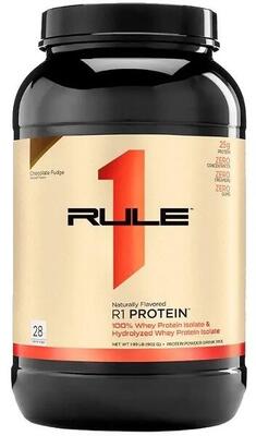 Rule1 r1 protein whey isolate (1lbs) chocolate fudge - eiwitten
