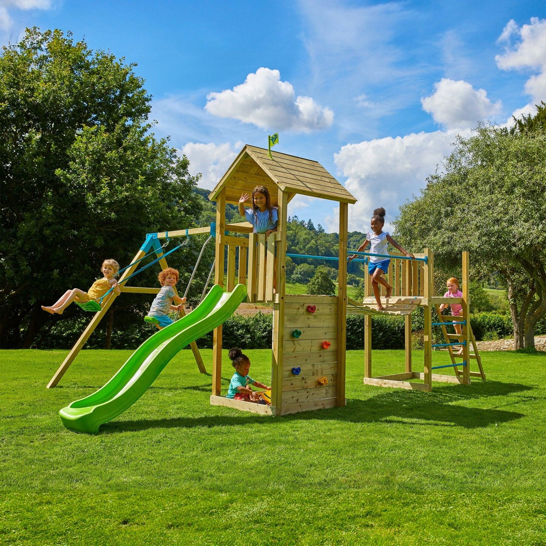Aire de jeux double plateforme BRUYÈRE bois FSC® 2/5