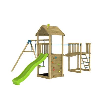 Aire de jeux double plateforme BRUYÈRE bois FSC®