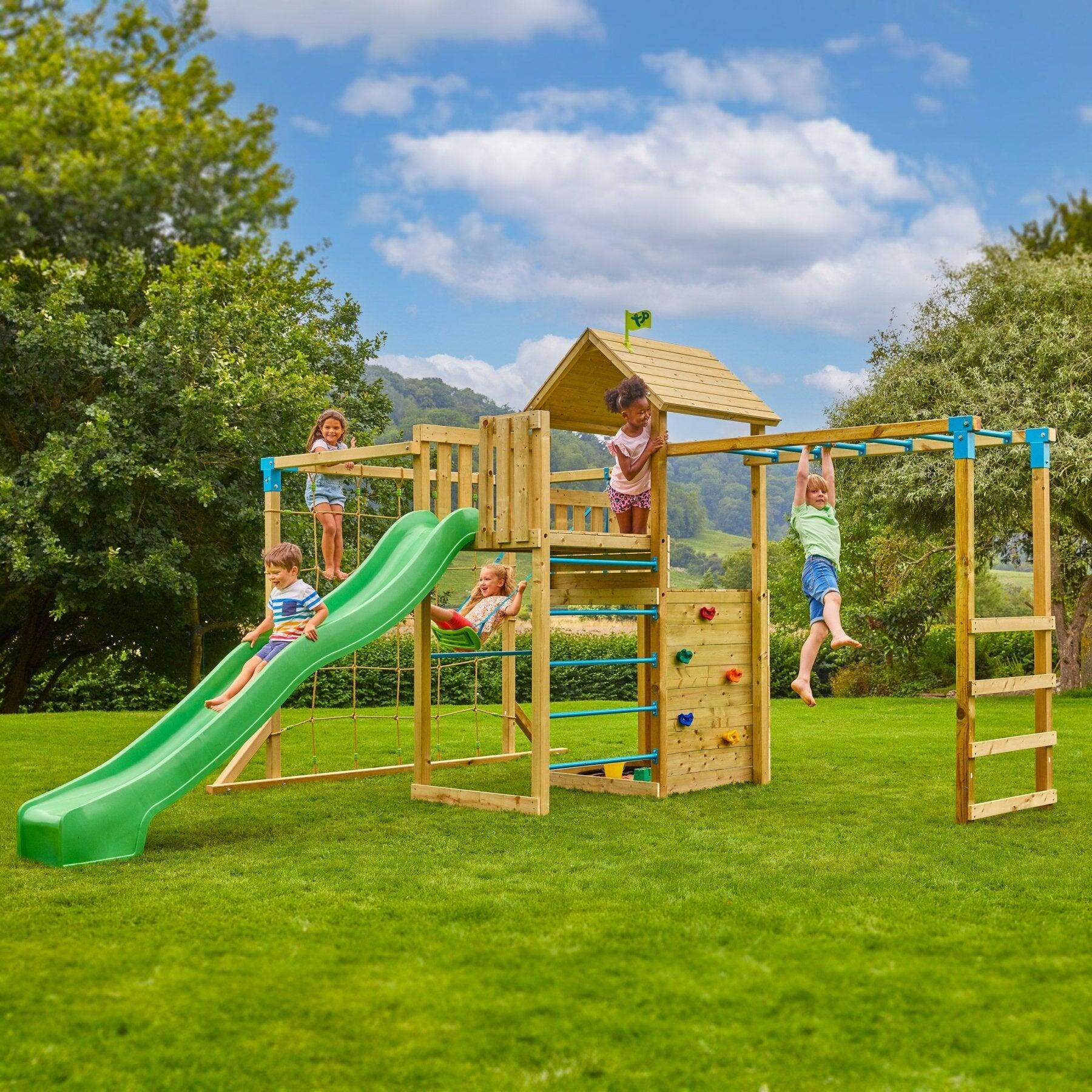 Aire de jeux XXL double plateforme TILLEUL bois FSC® 2/5
