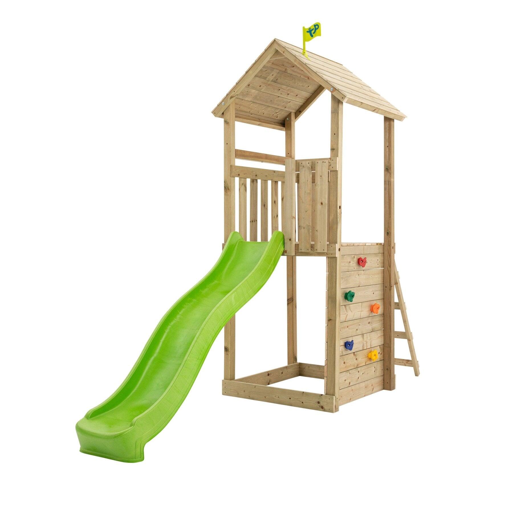 Speeltoren met glijbaan SKYWOOD bruin H270cm 2/4