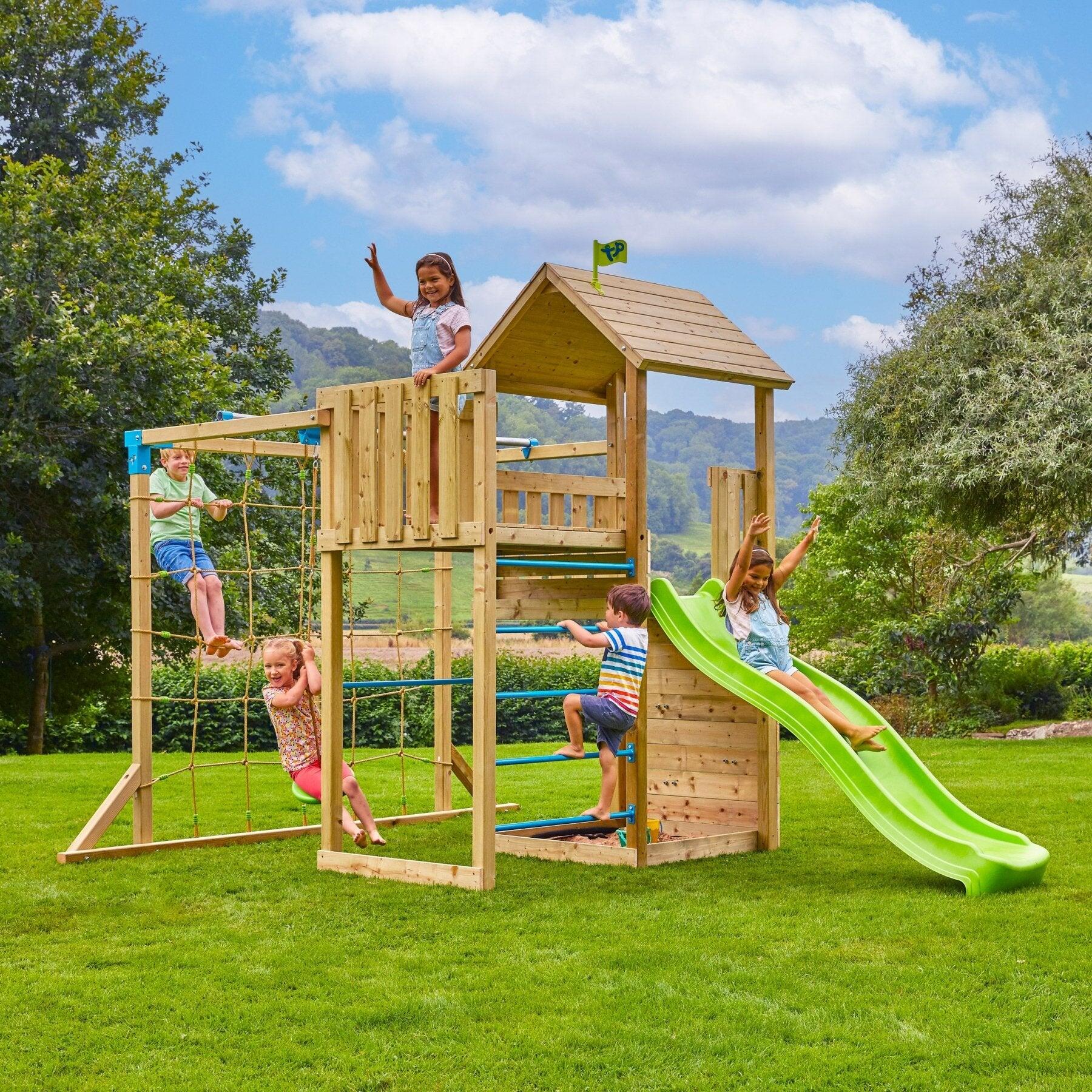 Aire jeux double plateforme SANTOLINE bois FSC® 2/5