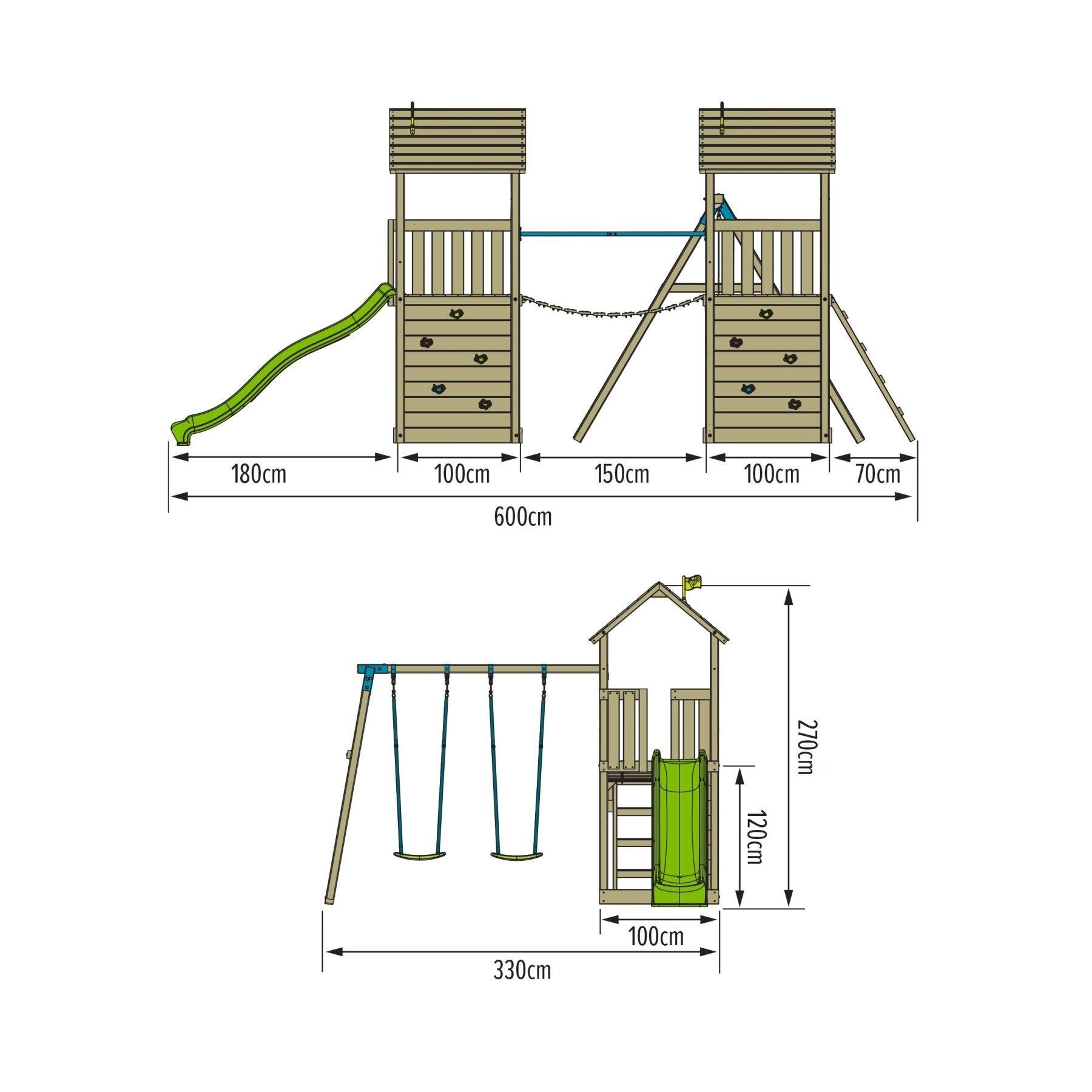 Aire de jeux XXL double tours LAURIER bois FSC® 3/5