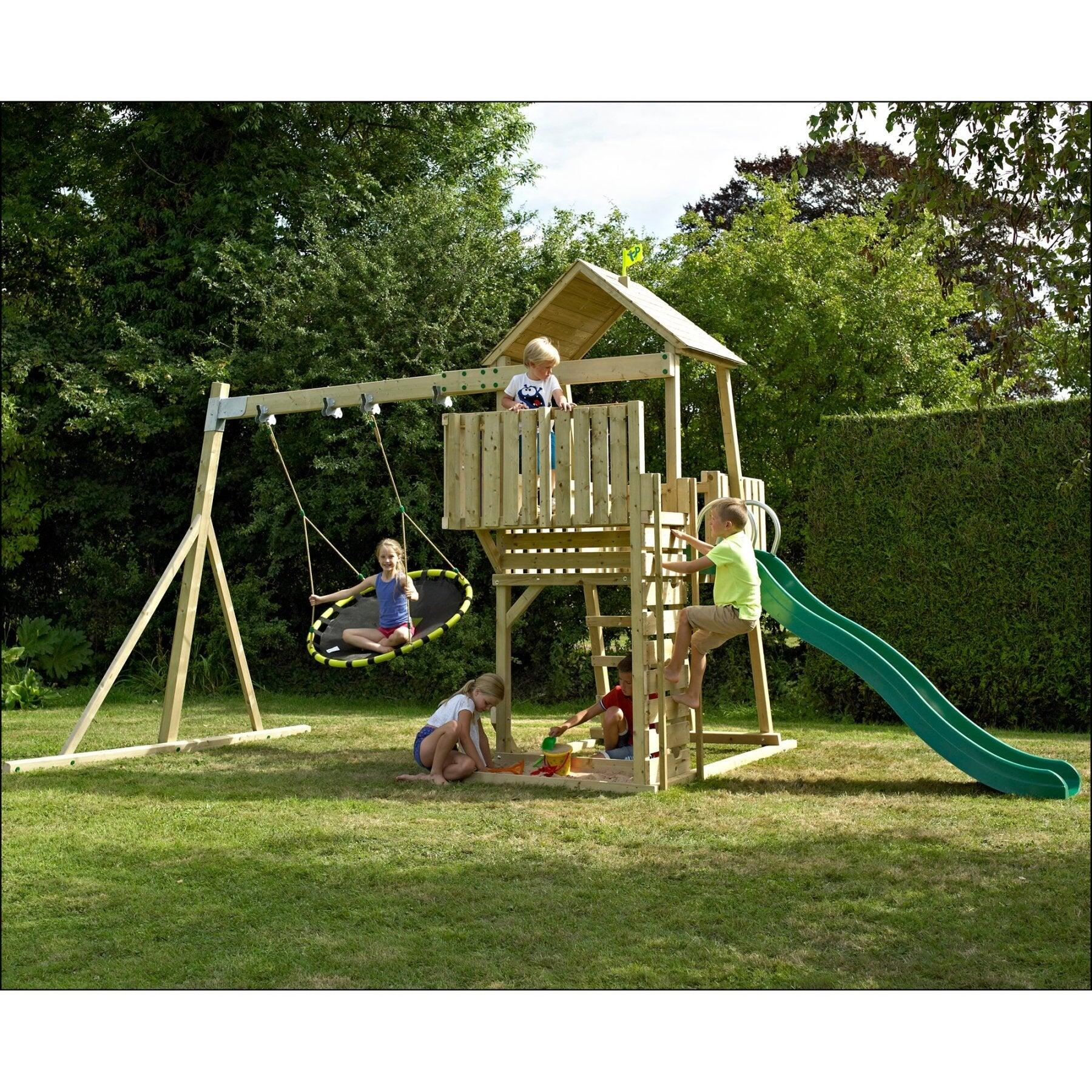 Houten speelstructuur met nestschommel KINGSWOOD bruin FSC® 2/5