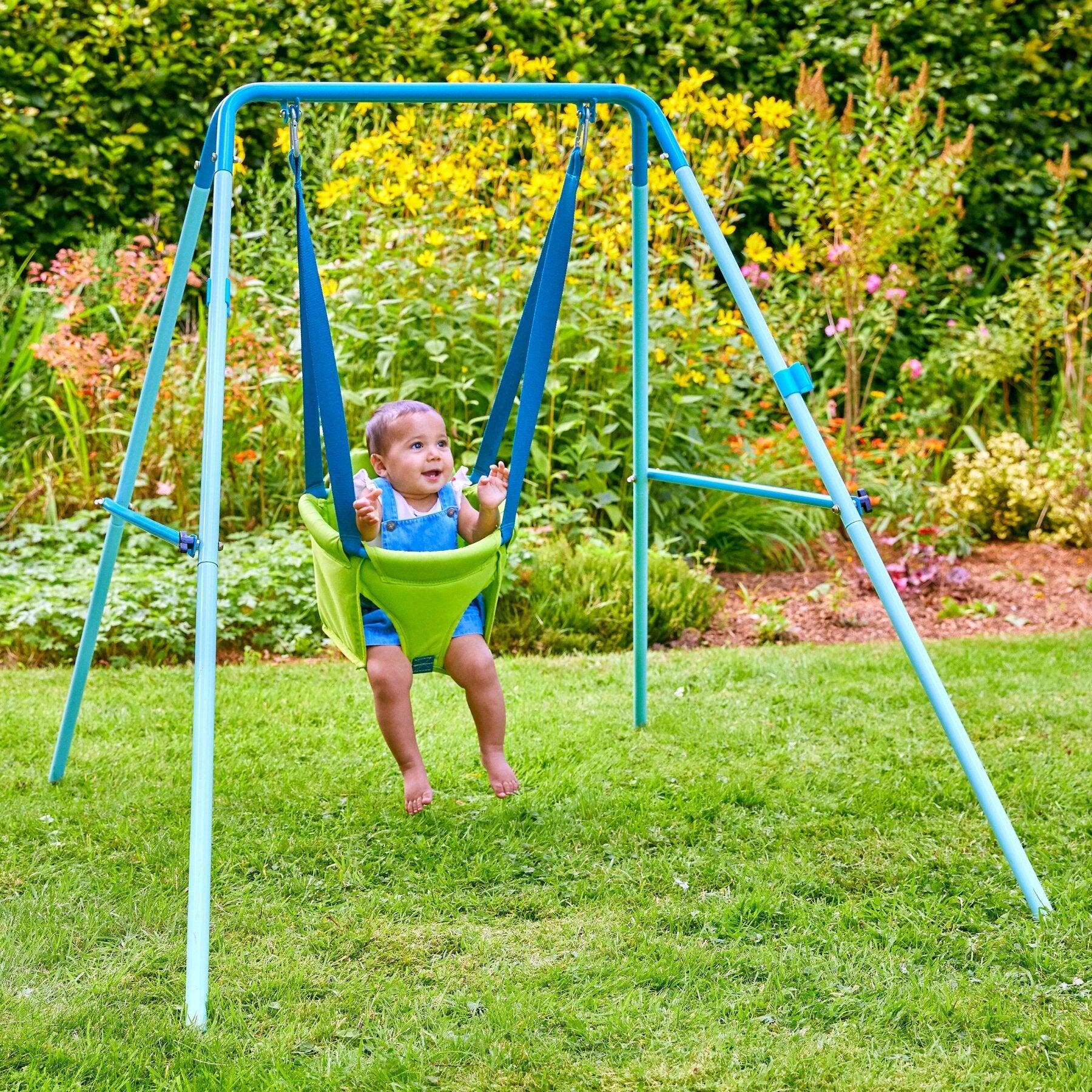 Portique fauteuil bébé pliant  métal H129cm 2/5