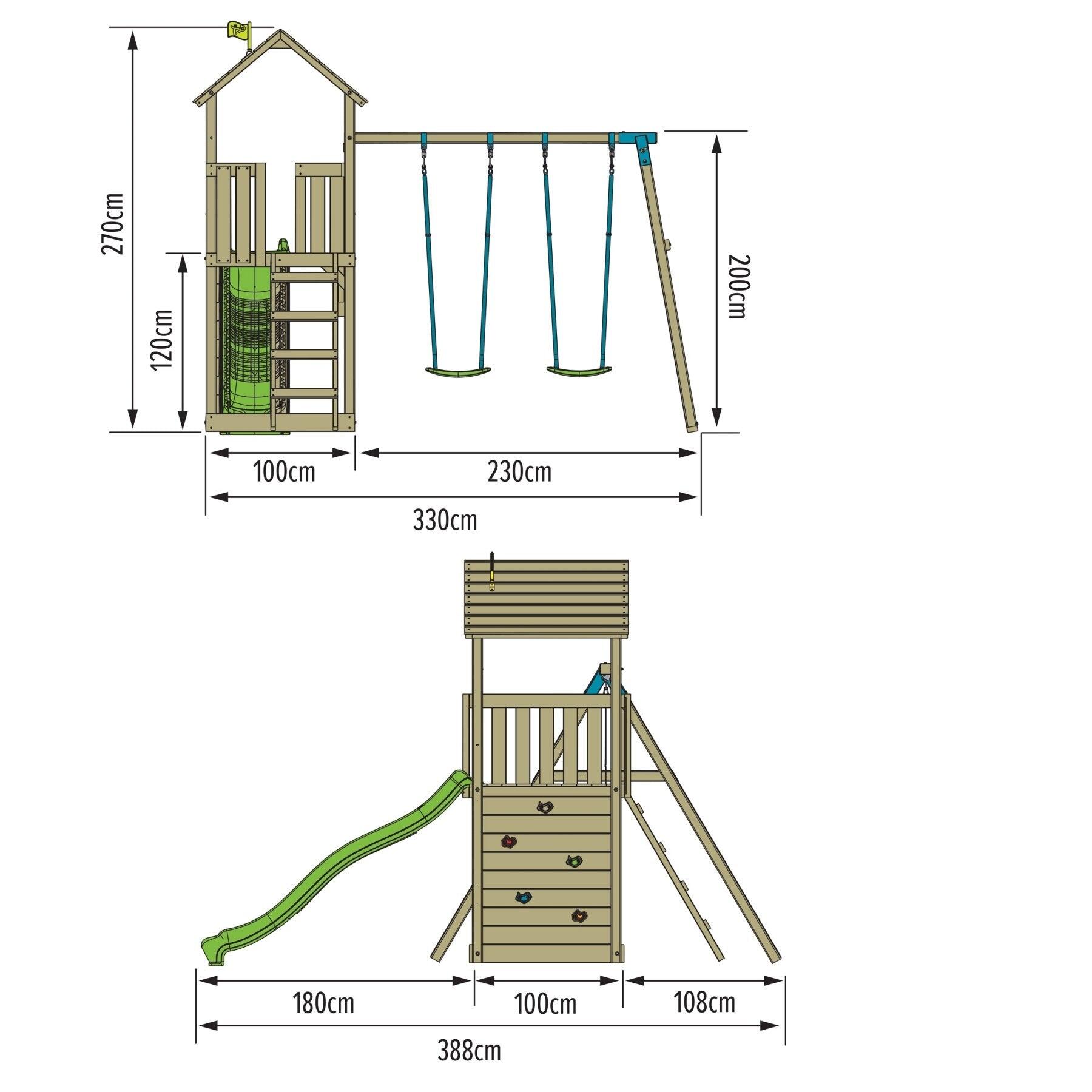 Aire de jeux plateforme toboggan OLIVÈTE bois FSC® 3/5