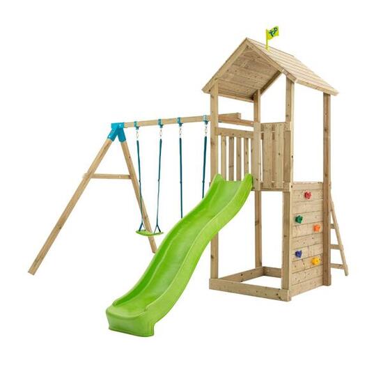Aire de jeux plateforme toboggan OLIVÈTE bois FSC®