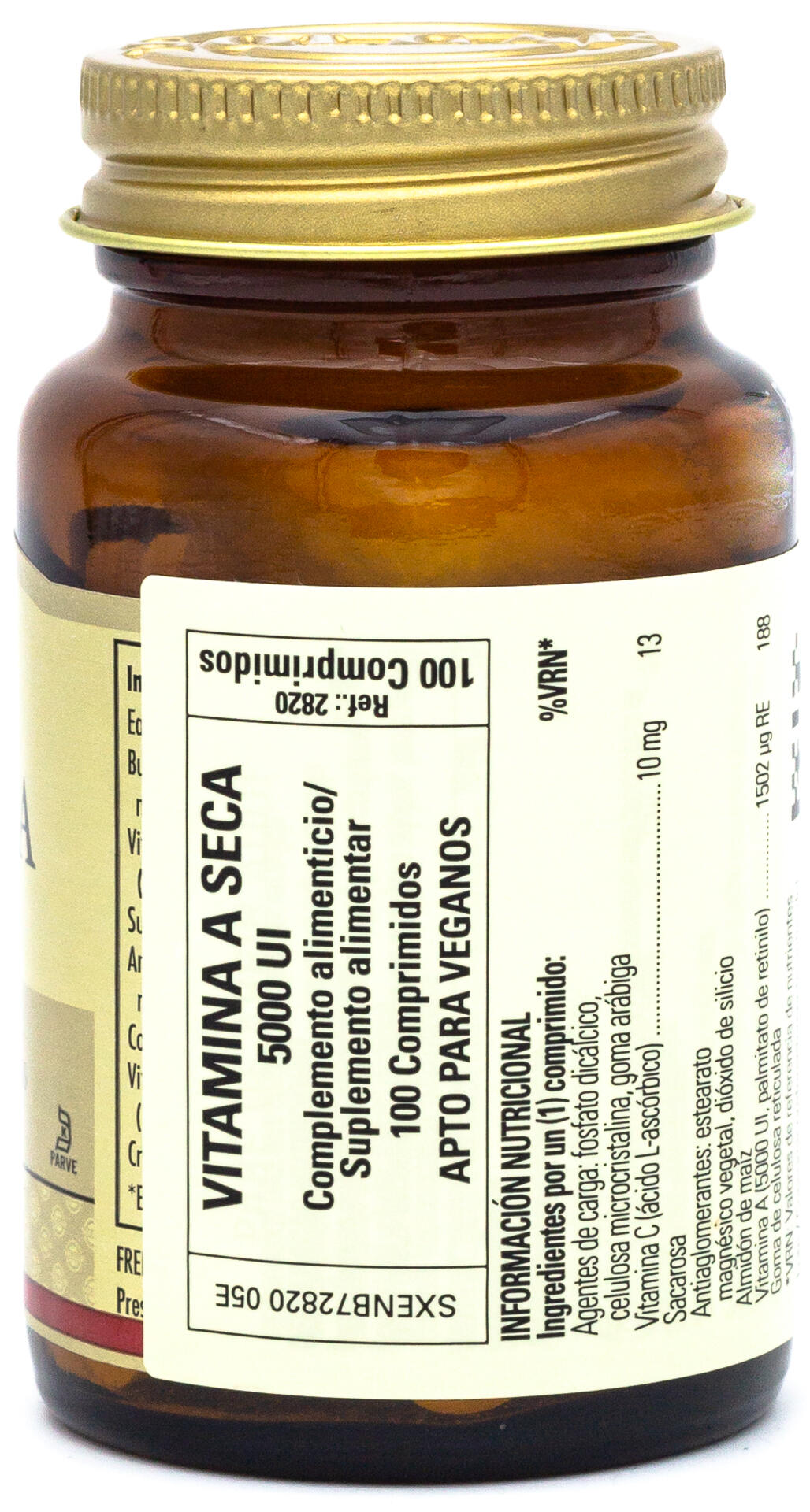 Vitamina A Seca 5000UI Palmitato 100 Comprimidos 2/3
