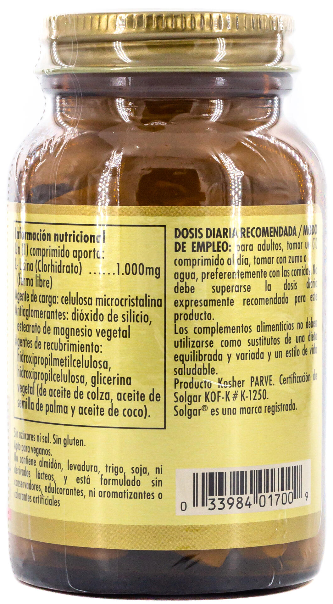L-Lisina 1000 mg Comprimidos 3/3