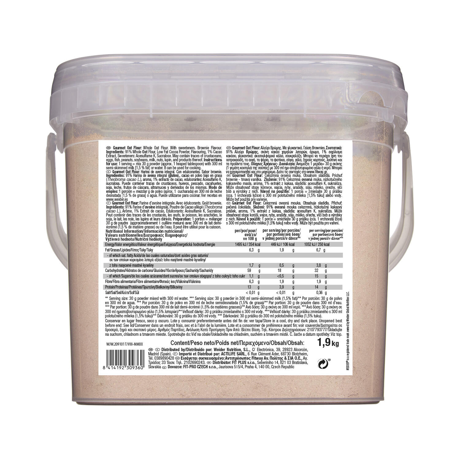 Farinha de Aveia Gourmet, Brownie, 1.9kg 2/4