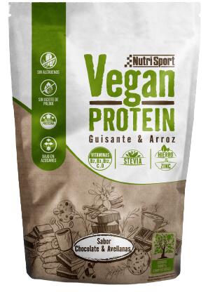 Vegan protein - 468g Chocolat noisettes de Nutrisport 3/5