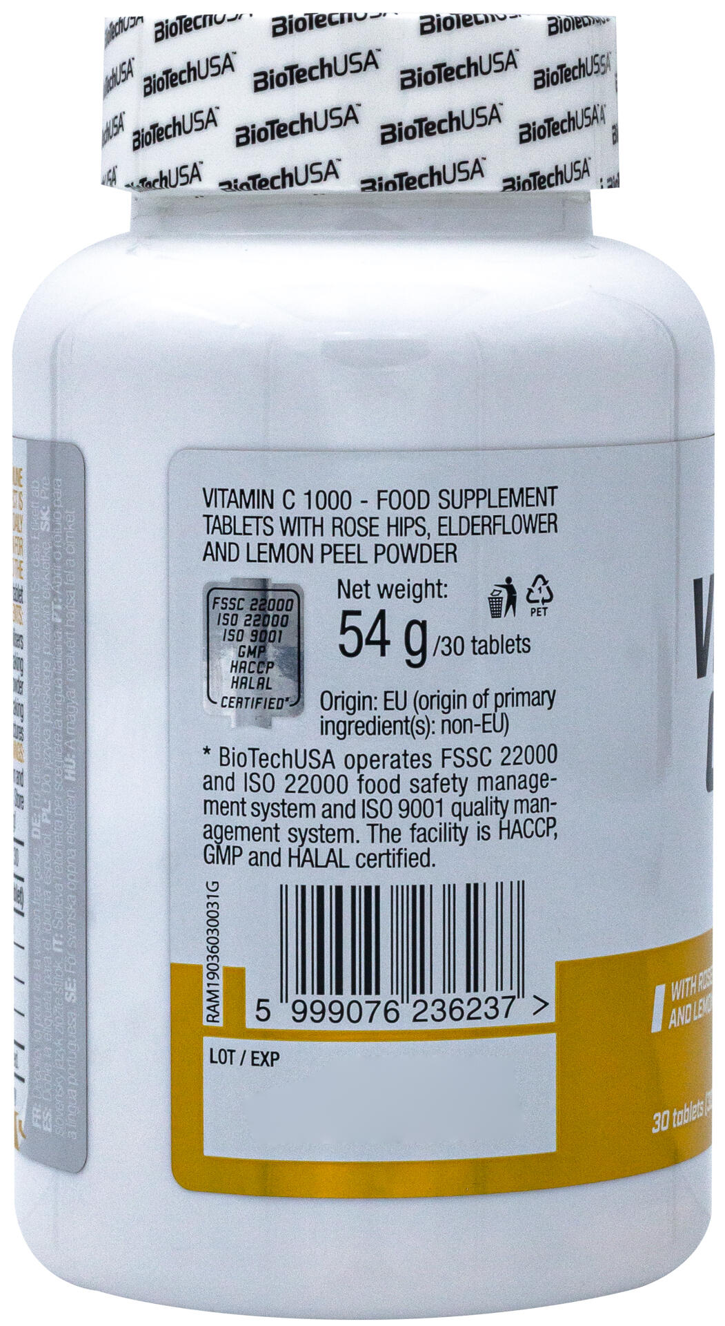 Vitamine C 1000 - 30 tabletten Biotech USA 3/5