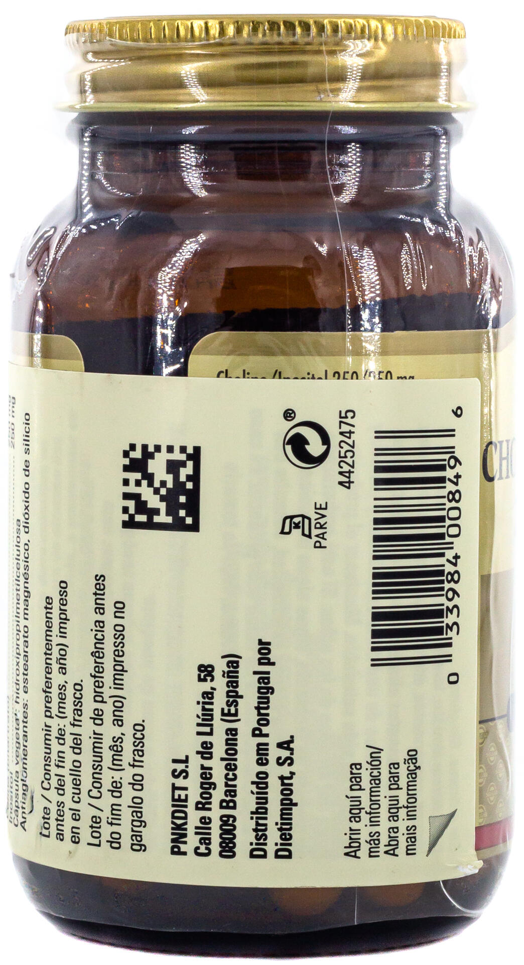 Colina Inositol 250/250 mg 50 Cápsulas 3/3
