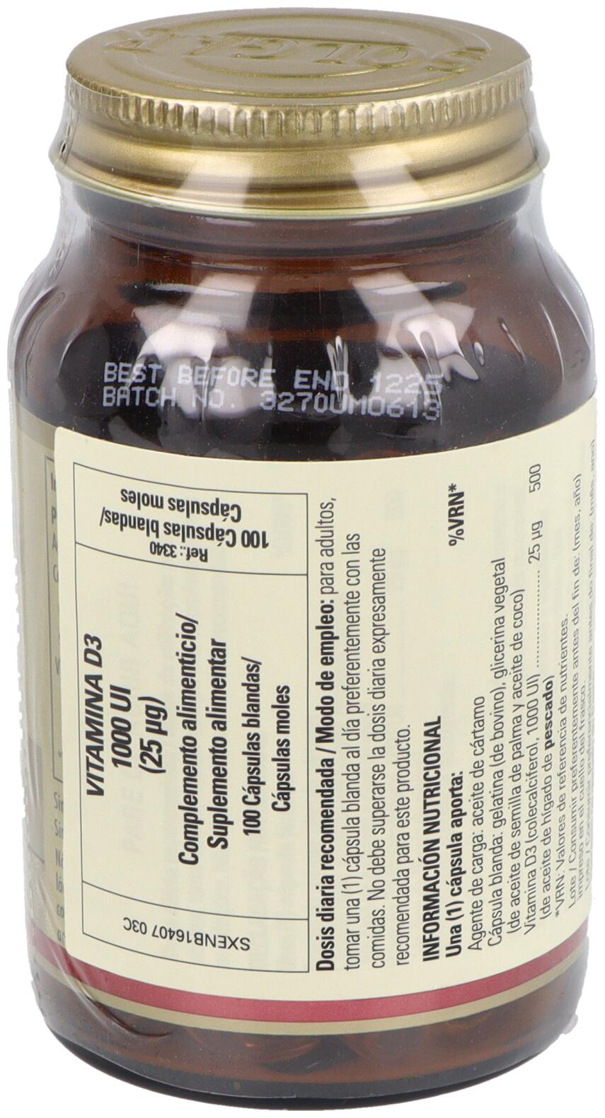Vitamina D3 1000 ul 100 Comprimidos 2/3