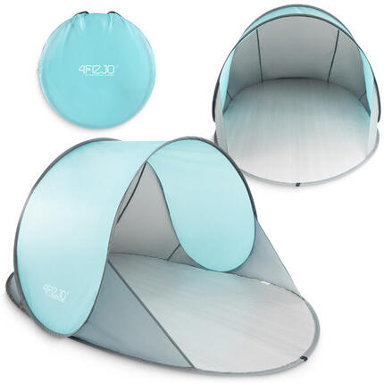 Pop Up Strandmuschel Selbstaufbauendes Strandzelt UV Schutz Wind 4FIZJO