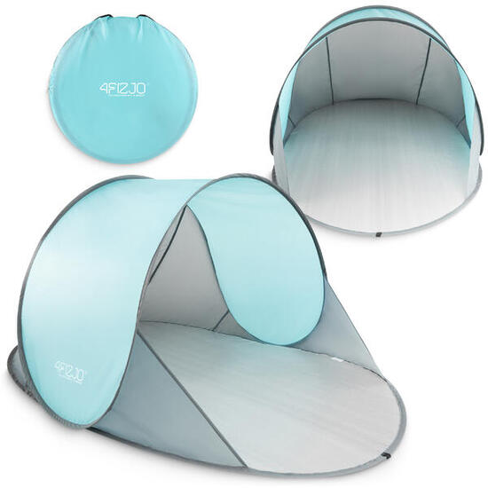 Pop Up Strandmuschel Selbstaufbauendes Strandzelt UV Schutz Wind 4FIZJO